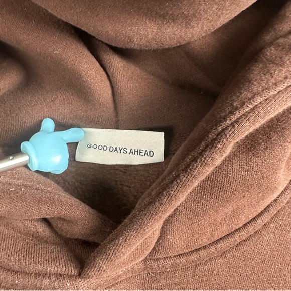 Comfrt Good Days Ahead Fleece Hoodie Soft Medium Unisex Brown - Picture 9 of 10